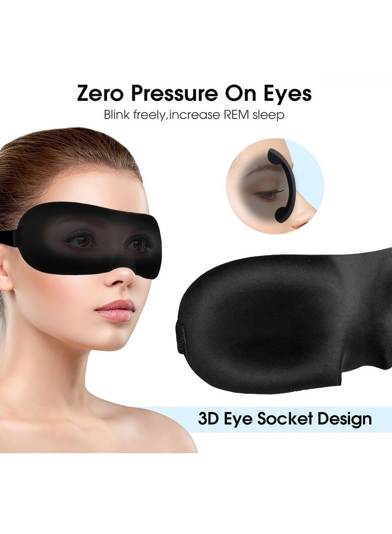 قناع عين ثلاثي الأبعاد متقدم للنوم، قناع عين ثلاثي الأبعاد مثالي لحجب الضوء، قناع عين، رقعة عين للنساء والرجال والأطفال، ناعم للسفر والسيارة والنزهات والتخييم على الشاطئ - حركة عين حرة - تصميم مريح - نوم مريح - Image 4